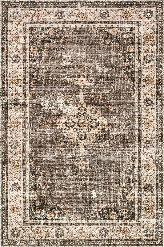 Rosewood Vintage Washable Rug | Brown