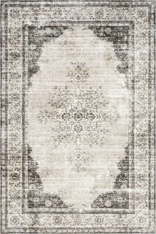 Rosewood Vintage Washable Rug | Ivory