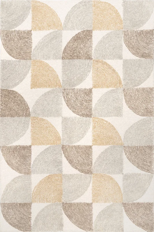 Savannah Wool Scalloped Rug | Beige