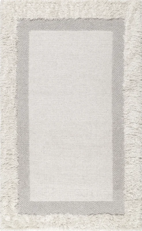 Shaggy Border Rug | Beige