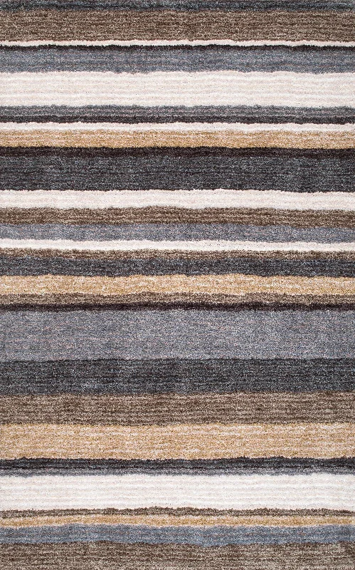 Striped Shaggy Rug | Beige Multicolor