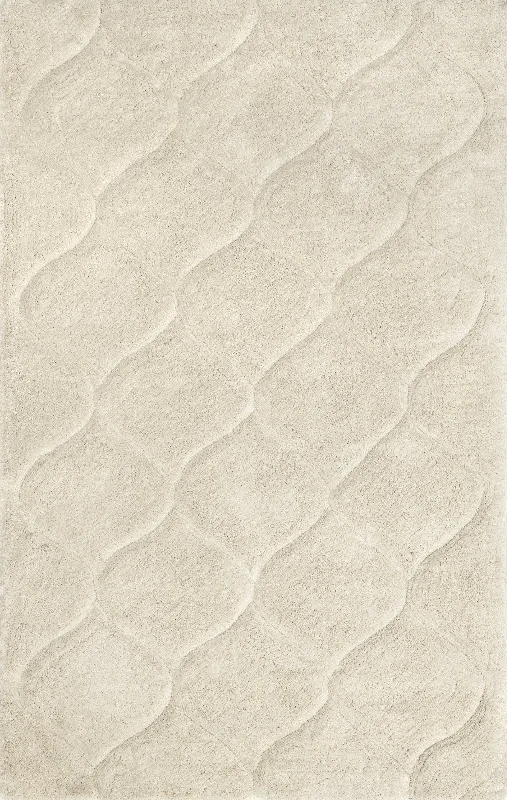 Super Soft Luxury Shag with Carved Trellis Rug | Beige