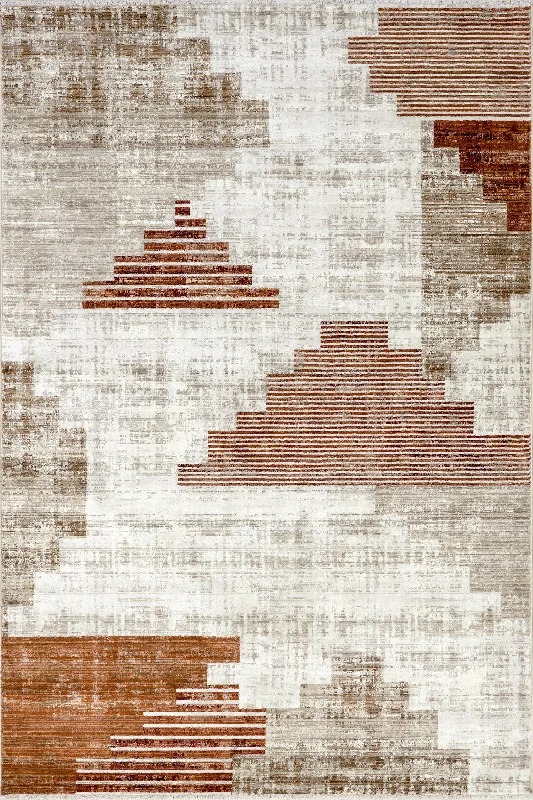 Tani Vintage Blocks Rug | Rust