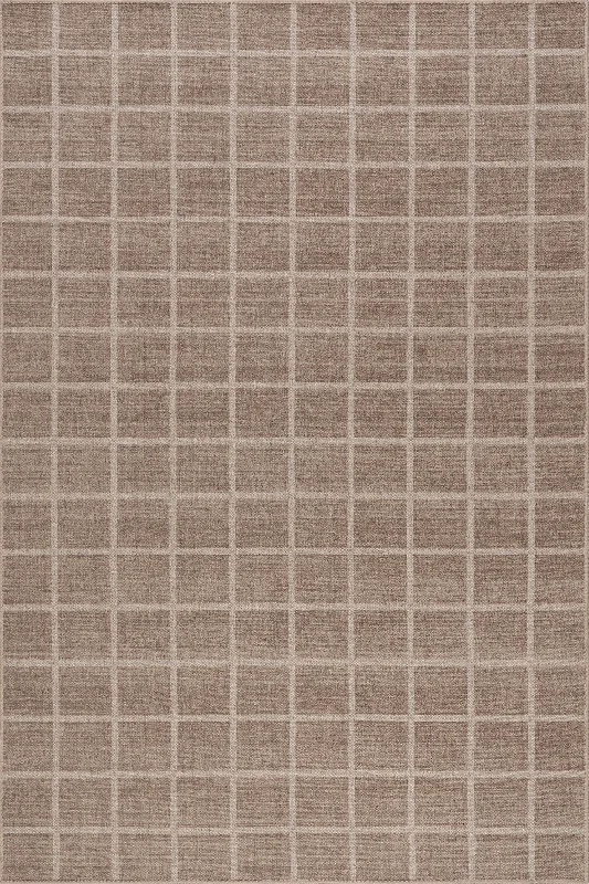 Verity Checkered Washable Rug | Brown