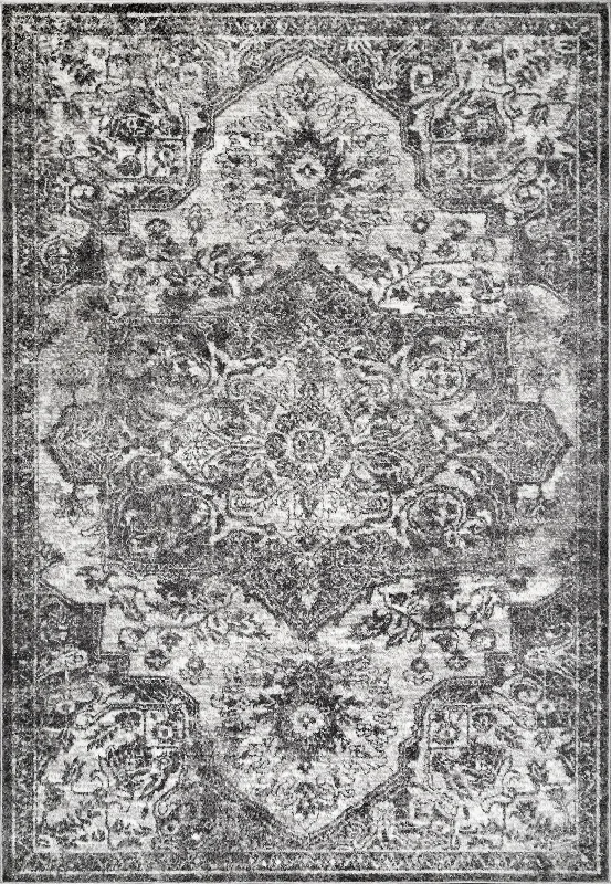 Whitny Shaded Medallion Rug | Grey