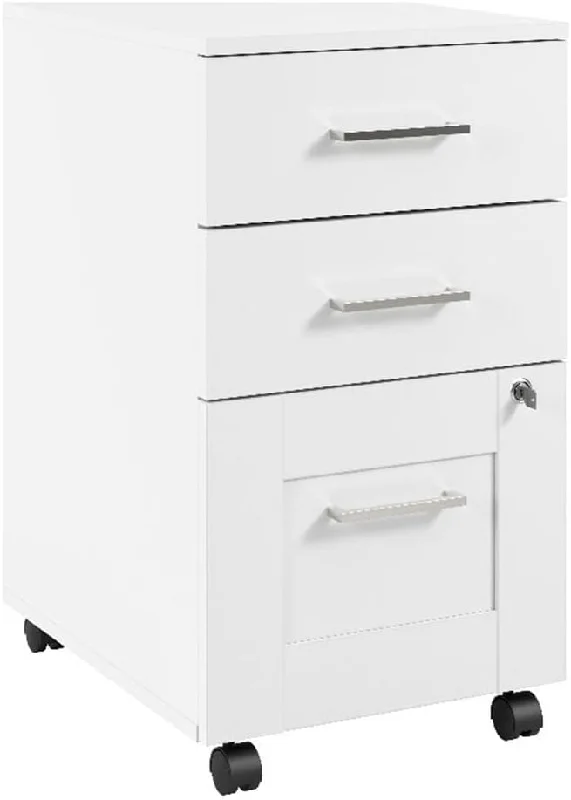 Bush Business Furniture Hampton Heights 3 Drawer Mobile File Cabinet in White - $125