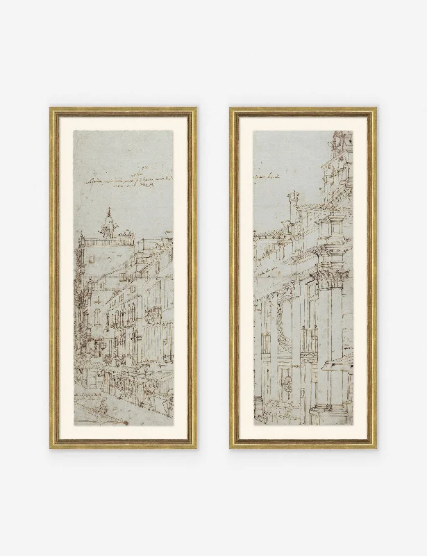 Canaletto Drawing Prints (Set of 2)