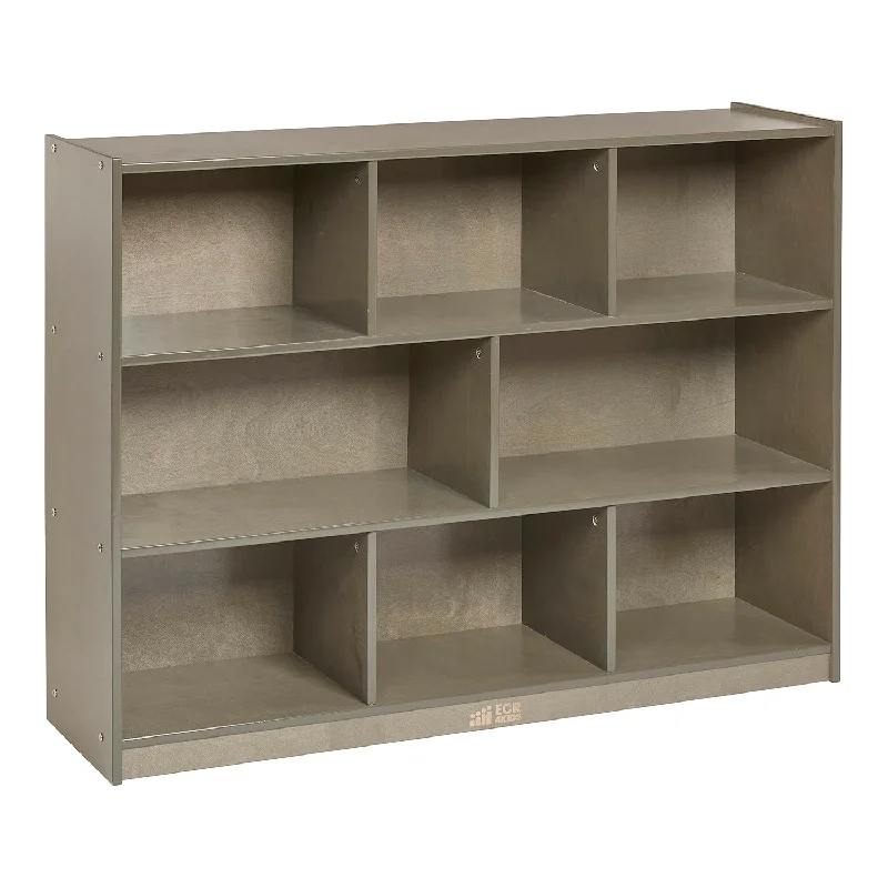 ECR4Kids 8-Compartment Mobile Storage Cabinet, 36in, Classroom Furniture, Grey Wash - $195