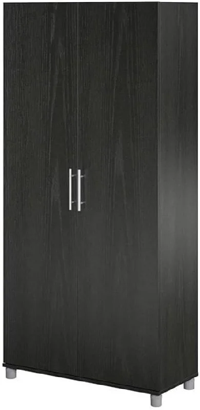 SystemBuild Evolution 36" Utility Storage Cabinet, Black Oak - $110