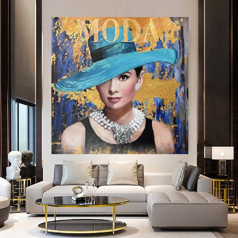 Audrey Hepburn Moda Queen Canvas Art