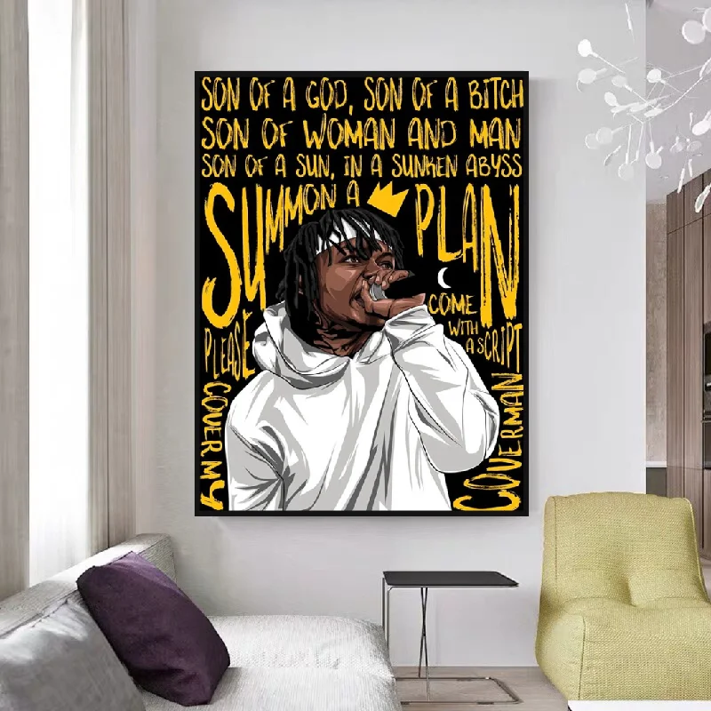 Famous Artist Rappers ART: Jid J.I.D Rapper Canvas Wall Art