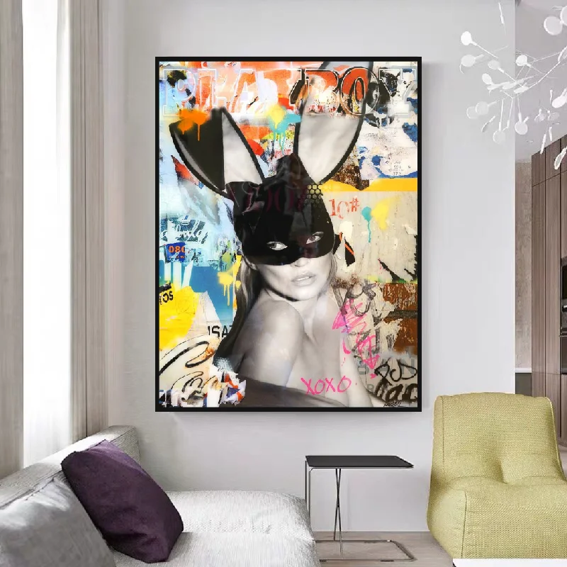 Kate Moss Bunny Poster: Iconic Artwork featuring Kate Moss