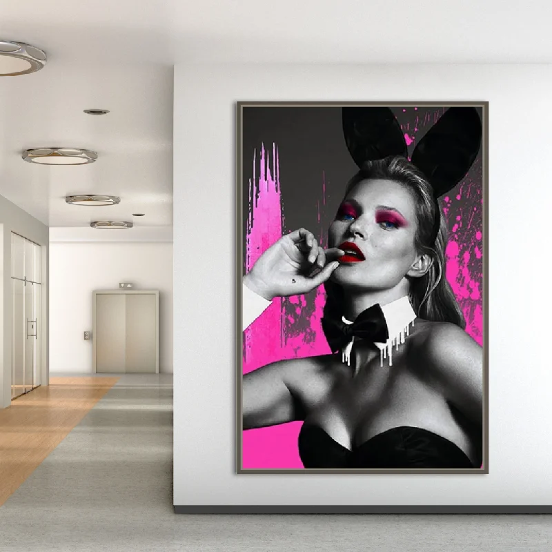 Kate Moss Pink Bunny Poster - Limited Edition Art Print