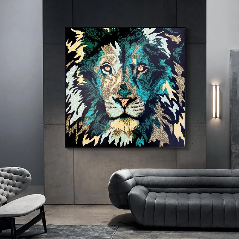 Lion Face Poster: Bold & Captivating Art Décor