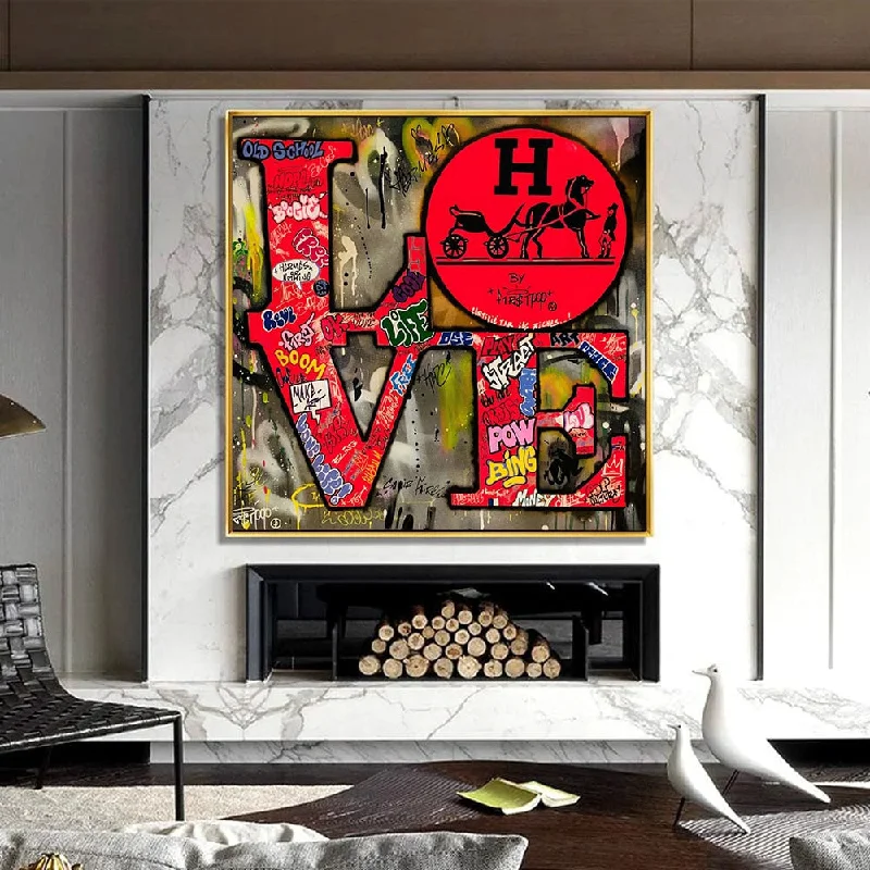 Love Graffiti Art Print: Vibrant Modern Street Art Décor