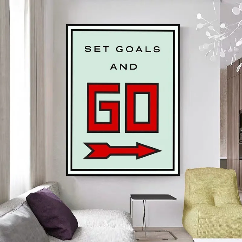 Monopoly Get Goals and Go Card Canvas Wall Art