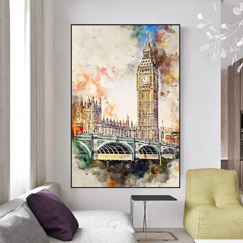 Scenery City London Big Ben Landscape Canvas Wall Art