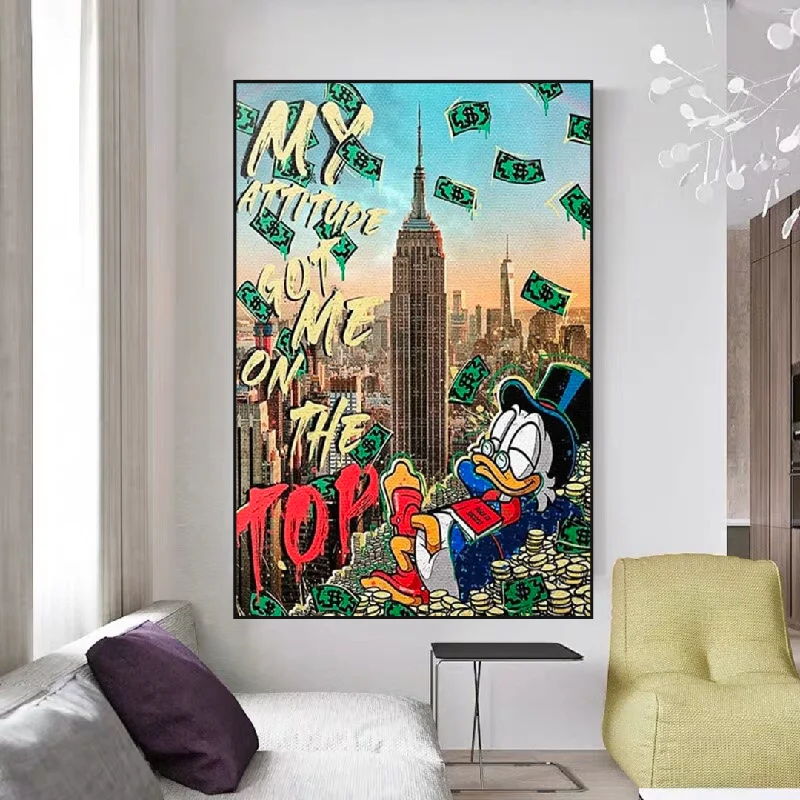 Uncle Scrooge McDuck Canvas Wall Art for Your Attitude