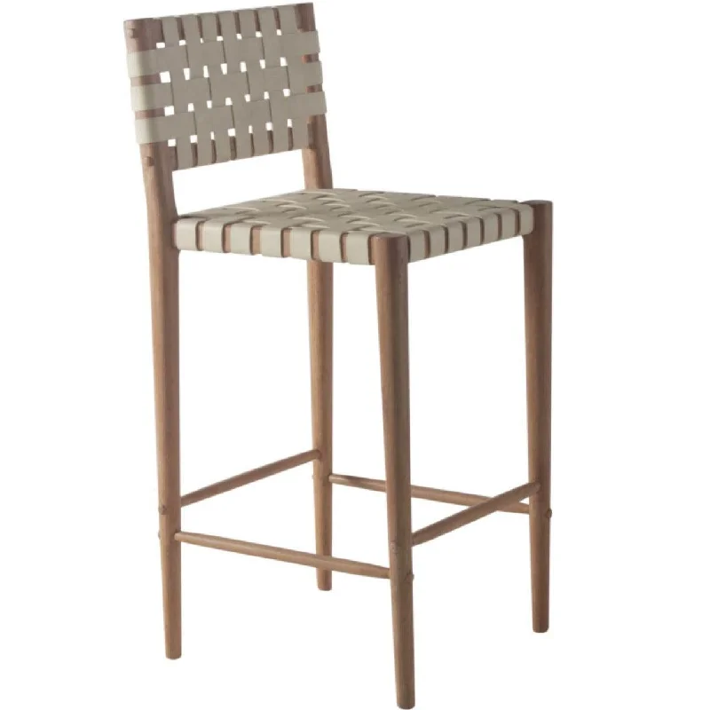 Criss Cross Leather Strip Counter Stool