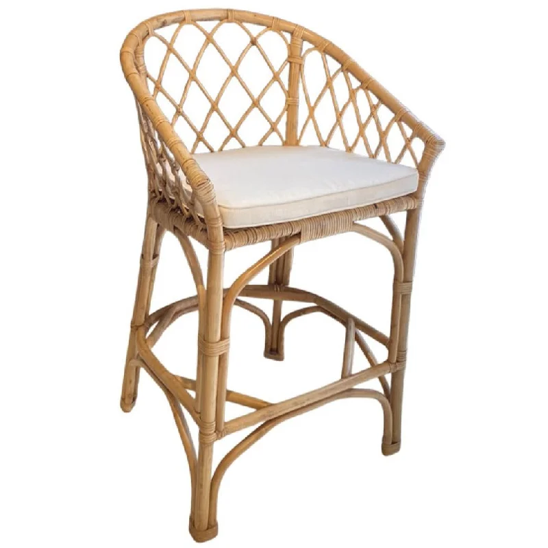 Maui Curved Rattan Bar Stool