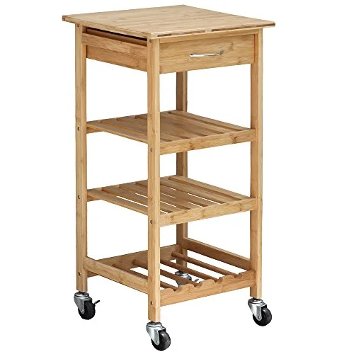 Oceanstar Design Group Bamboo Kitchen Trolley, Natural