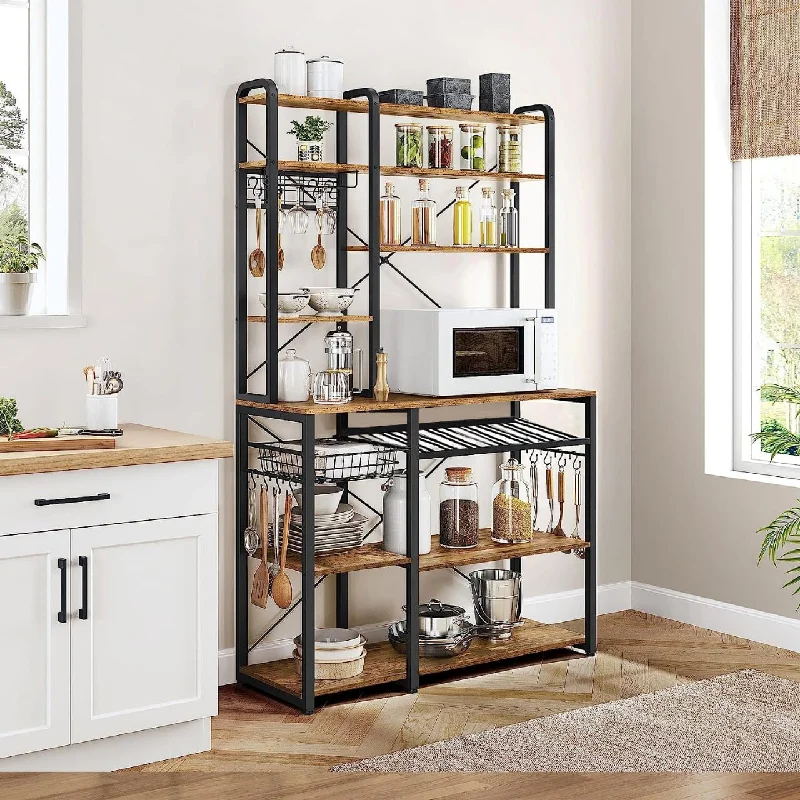 Rashel Wood Standard Baker's Rack with Microwave Compatibility