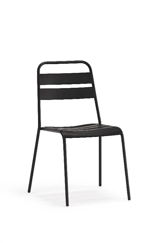 Set Of 4 Gray Stacking Aluminum Armless Chairs