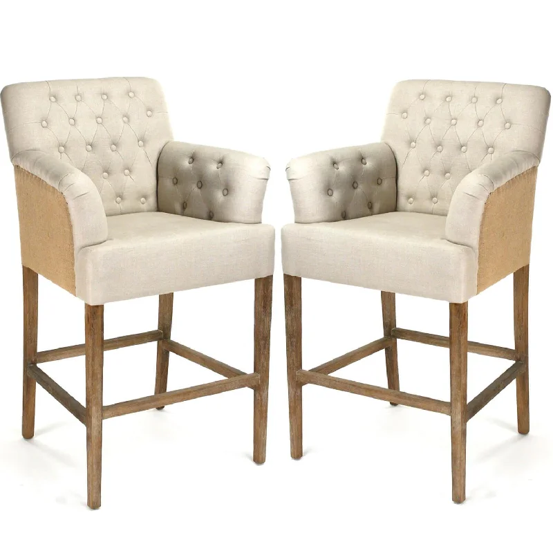 Tufted Jute Bar Stools