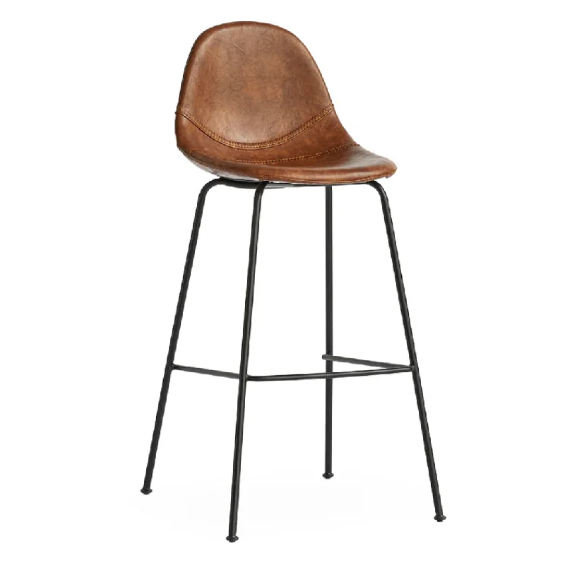 Upholstered Leather Bar Stool