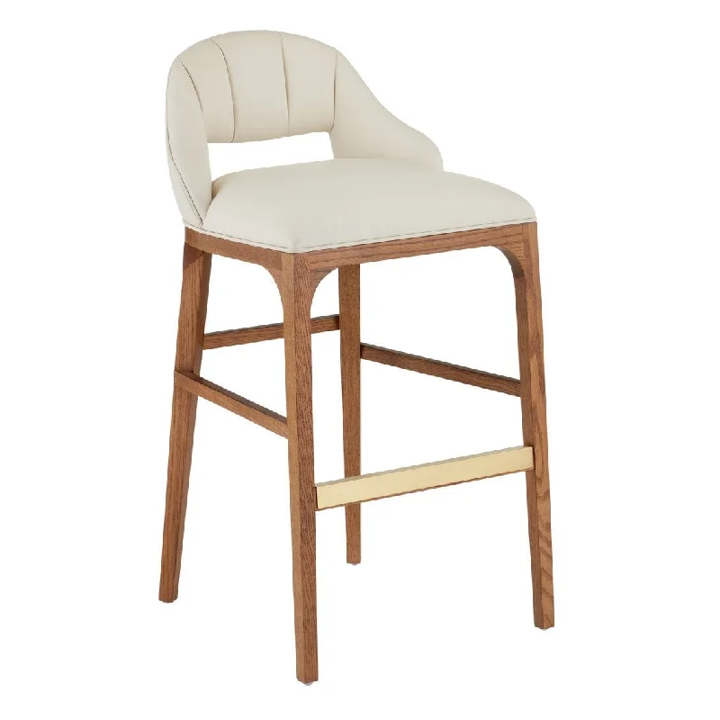 Upholstered White Oak Nimble Bar Stool