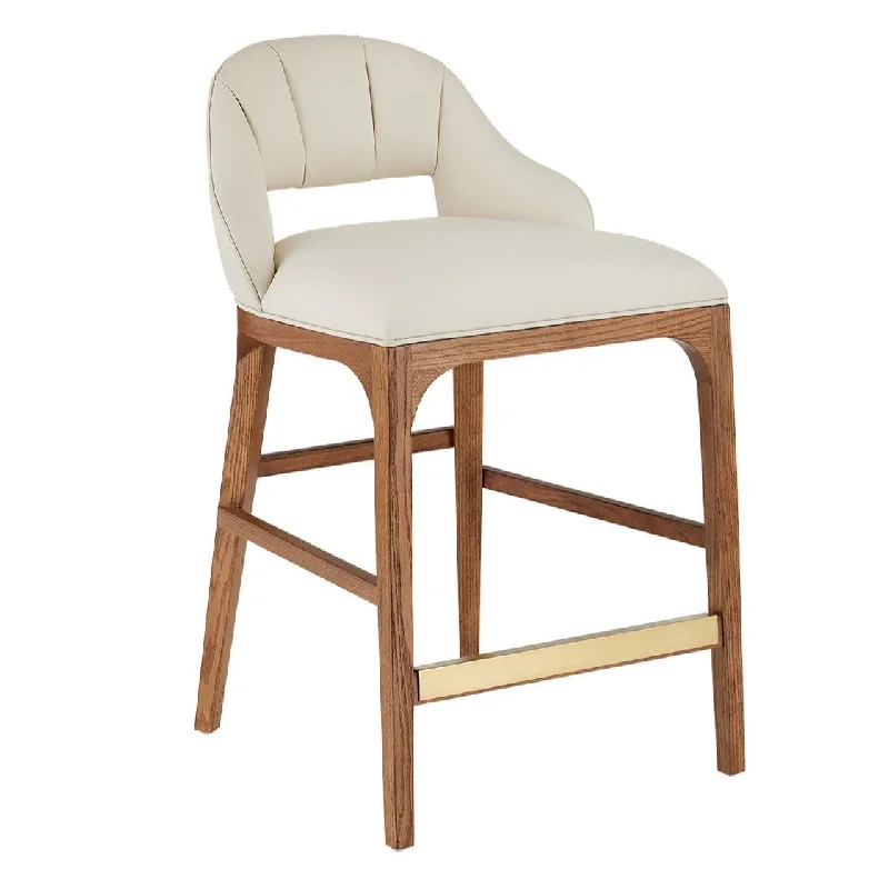 Upholstered White Oak Nimble Counter Stool