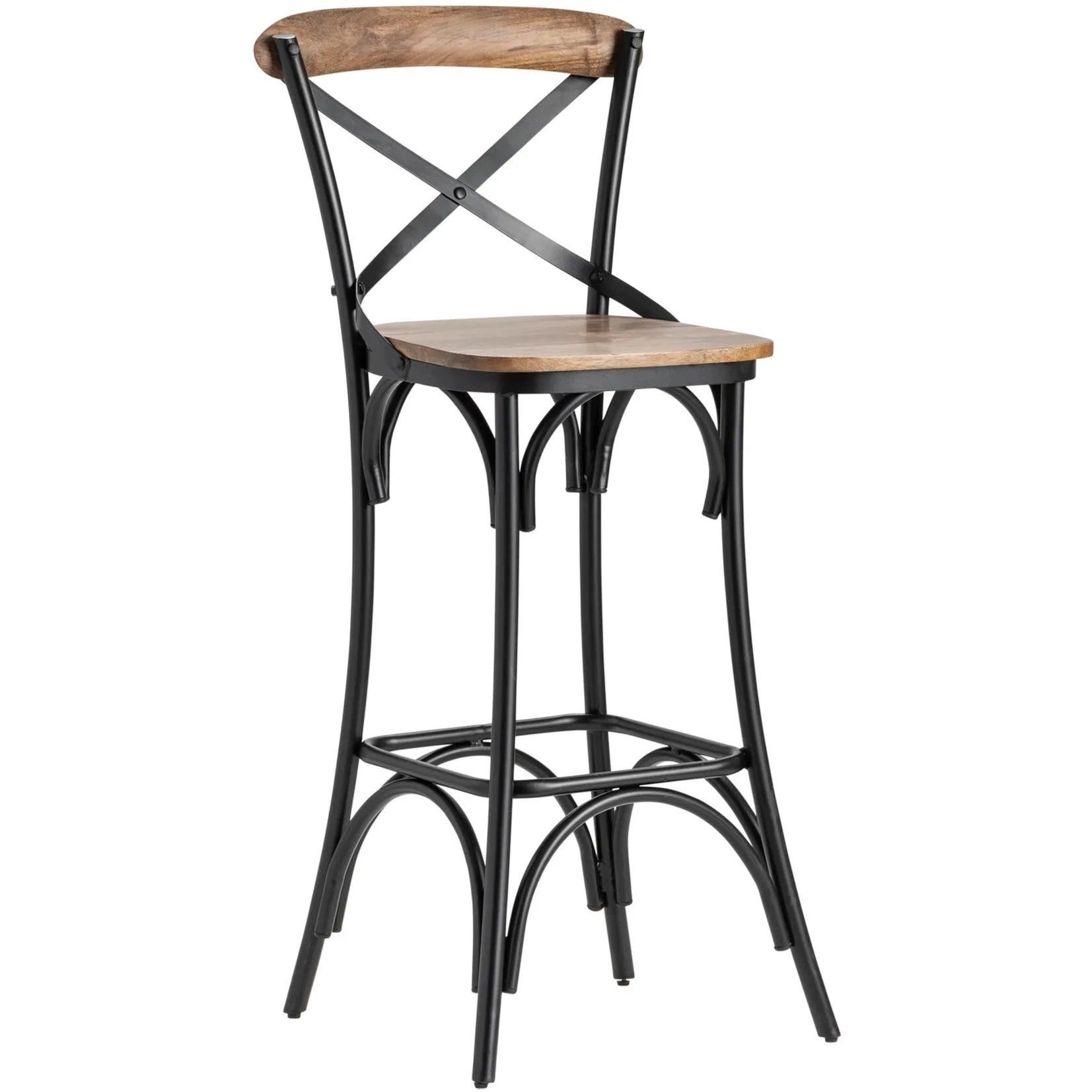 Vigneault Wood & Metal Industrial Counter Stool