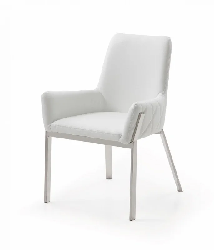 White Faux Leather Dining Chair