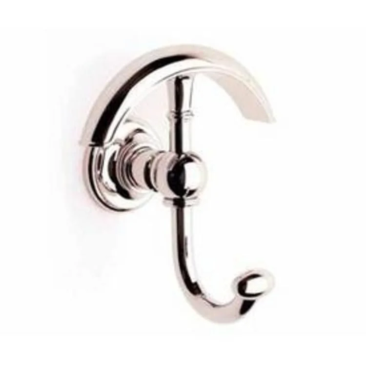 Robe Hook Columnar Double Satin Nickel 5-3/8 Inch 4-1/8 Inch Wall Mount Brass