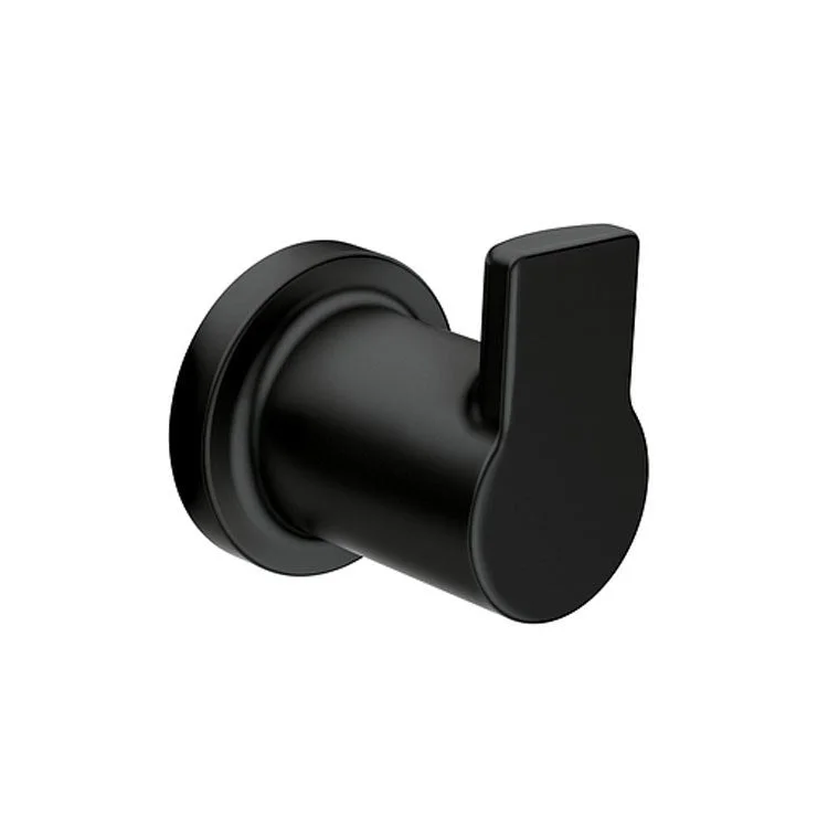 Robe Hook Rinza Single Hook Matte Black 2-3/4 2-1/4 Inch Wall Mount Zinc