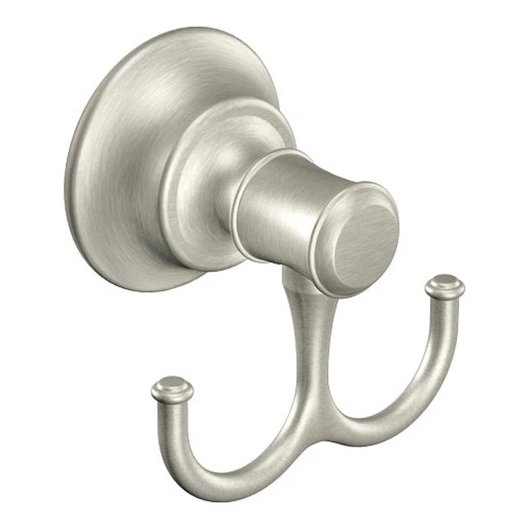 Robe Hook Gilmour Double Hook Brushed Nickel Zinc Wall Mount 3-1/4 x 2-7/16 x 3-3/10 Inch