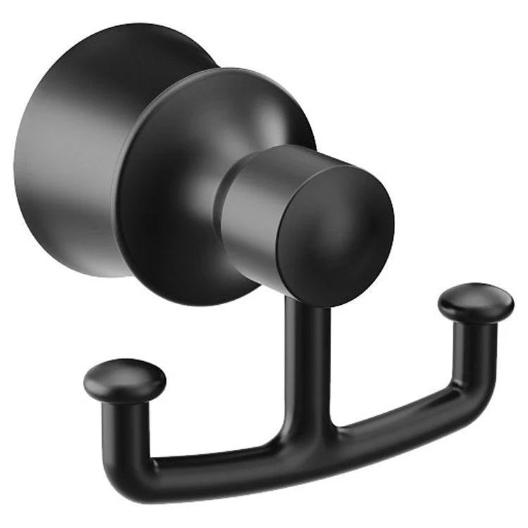 Robe Hook Dartmoor Double Hook Matte Black Zinc Wall Mount 3 x 2-13/32 x 1-5/8 Inch