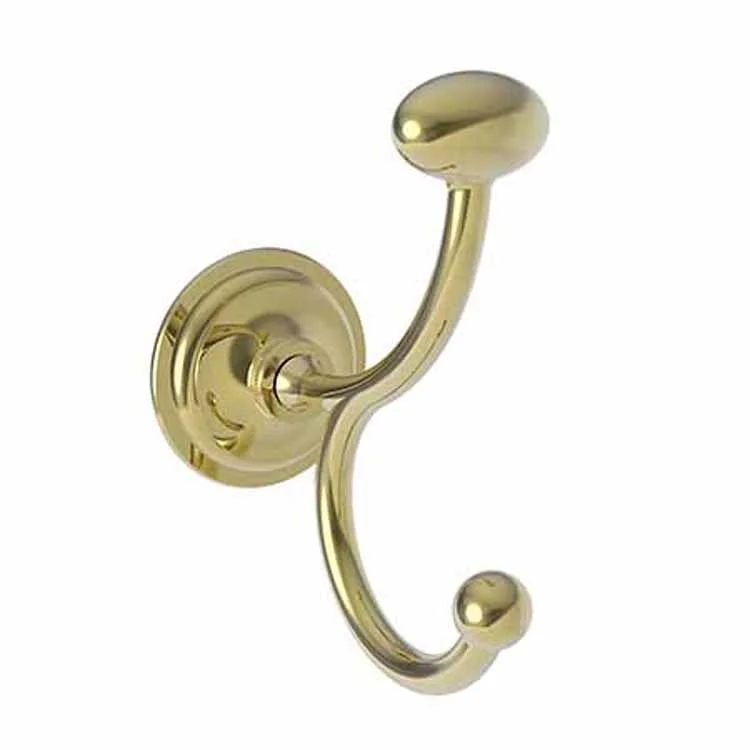 Robe Hook Miro Double Vertical Polished Brass Uncoated Living 4-6/7 Inch 3-7/9 Inch Wall Mount Brass