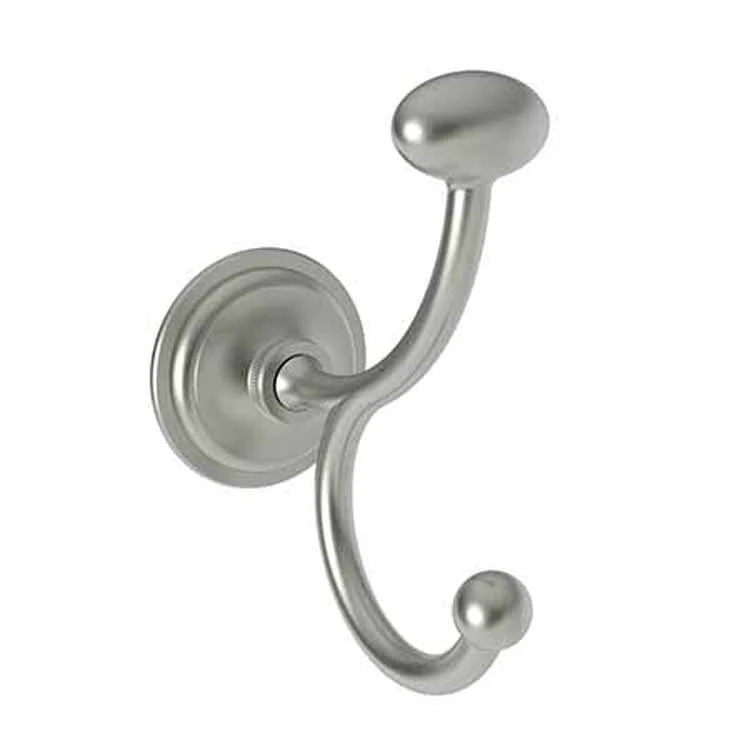 Robe Hook Miro Double Vertical Satin Nickel PVD 4-6/7 Inch 3-7/9 Inch Wall Mount Brass