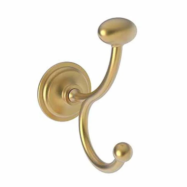 Robe Hook Miro Double Vertical Satin Gold PVD 4-6/7 Inch 3-7/9 Inch Wall Mount Brass