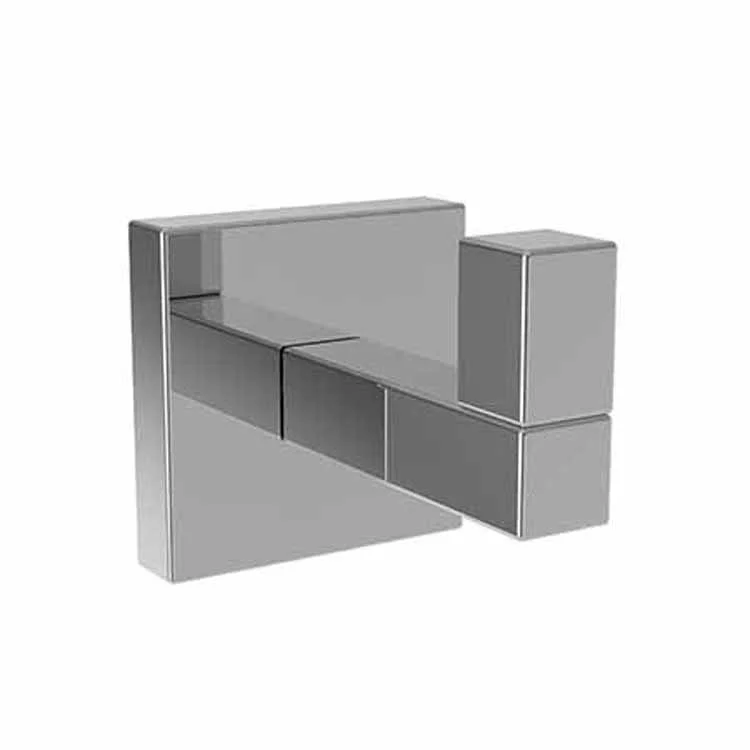 Robe Hook Cube 2 Single Midnight Chrome 1-4/5 Inch 2-3/8 Inch Wall Mount Brass