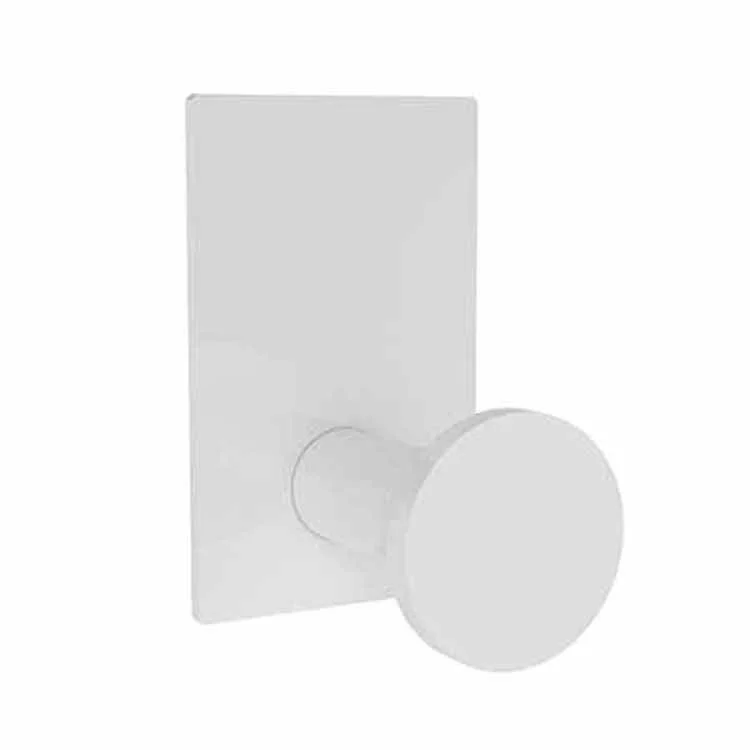 Robe Hook Metro Single White 3-1/2 Inch 2-2/7 Inch Wall Mount Brass