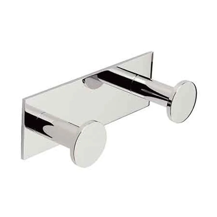 Robe Hook Metro Double Polished Brass Uncoated Living 2-1/5 Inch 2-2/7 Inch Wall Mount Brass