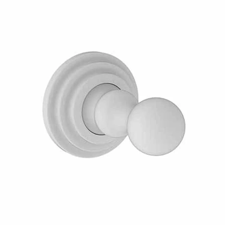 Robe Hook Alveston Single Matte White 2-1/2 Inch Wall Mount Brass