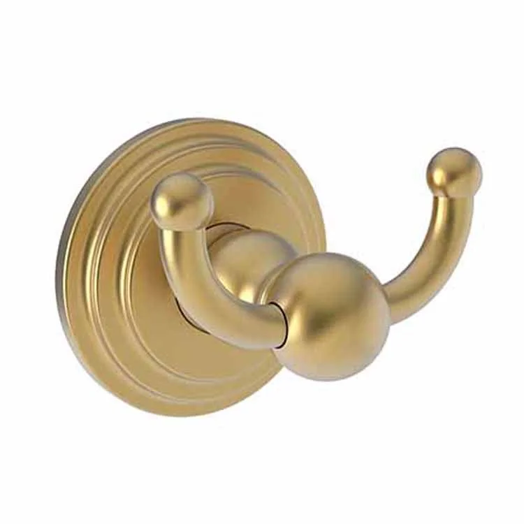 Robe Hook Alveston Double Satin Gold PVD 2-5/9 Inch 2-3/7 Inch Wall Mount Brass