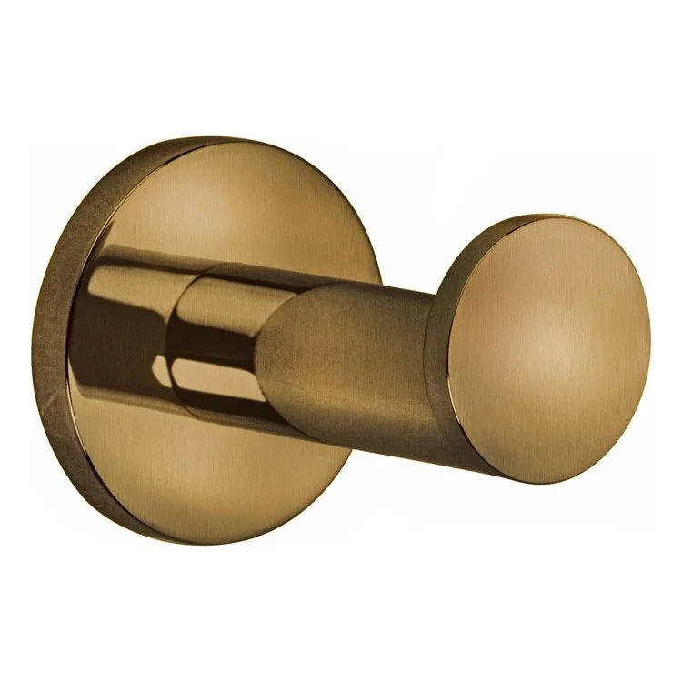 Robe Hook East Linear Single Aged Brass 2-2/5 Inch Wall Mount Brass