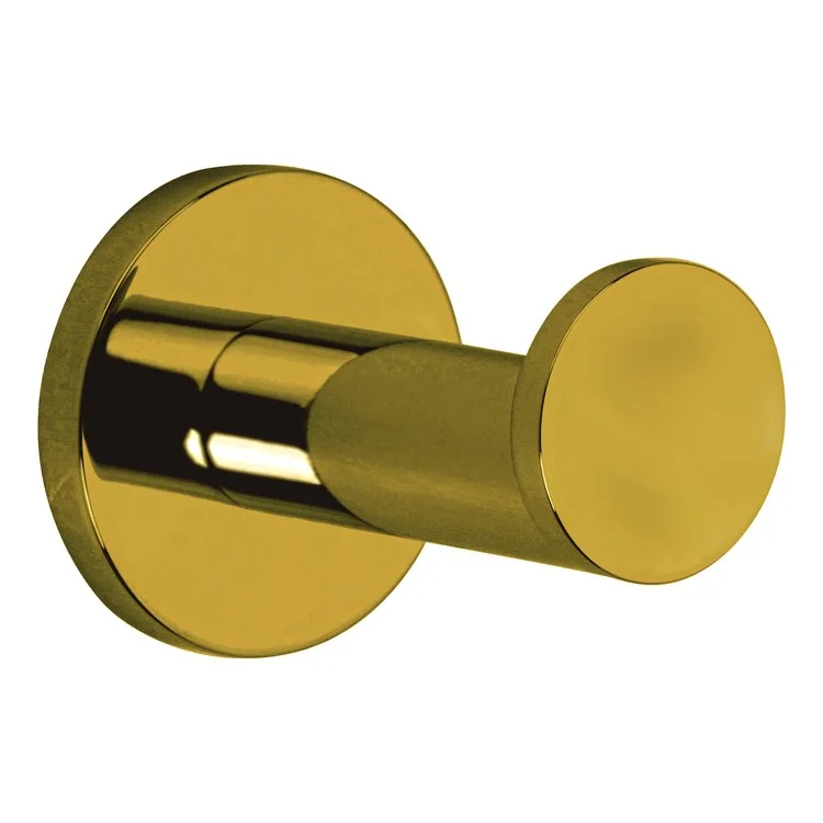 Robe Hook East Linear Single Polished Gold PVD 2-2/5 Inch Wall Mount Brass