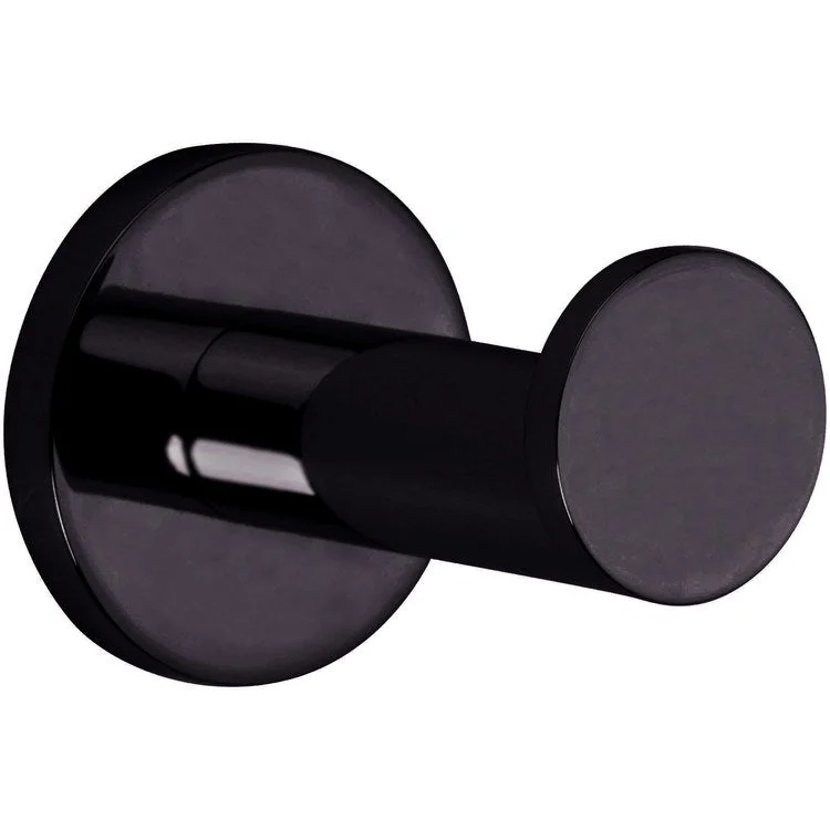 Robe Hook East Linear Single Gloss Black 2-2/5 Inch Wall Mount Brass