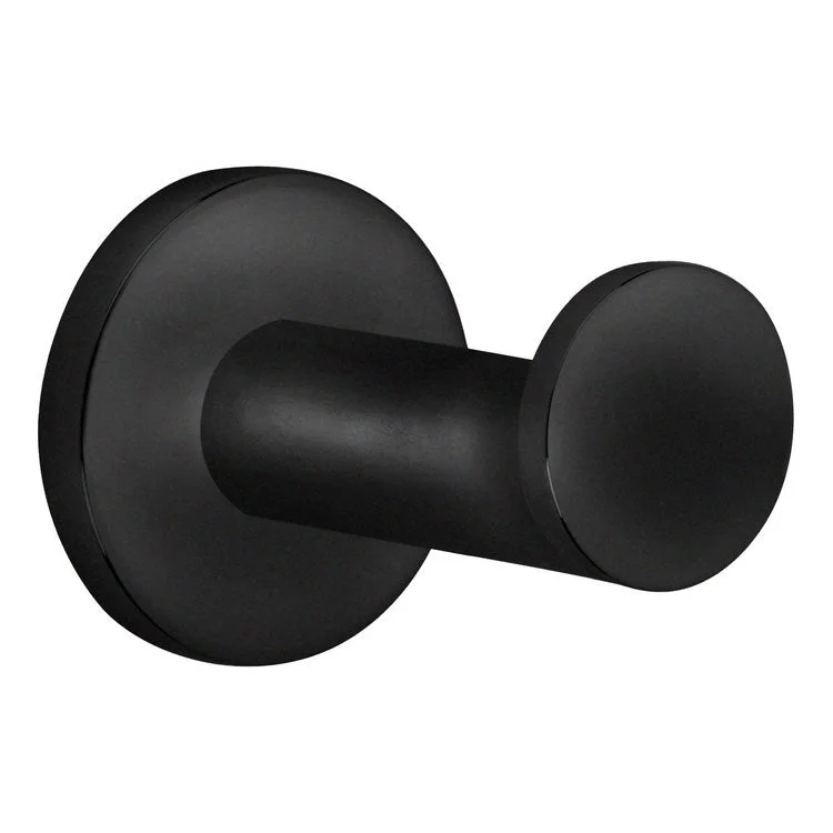 Robe Hook East Linear Single Flat Black 2-2/5 Inch Wall Mount Brass