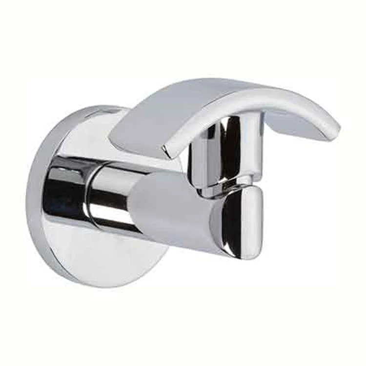 Robe Hook East Linear Double Midnight Chrome 2-1/9 Inch 2-2/7 Inch Wall Mount Brass